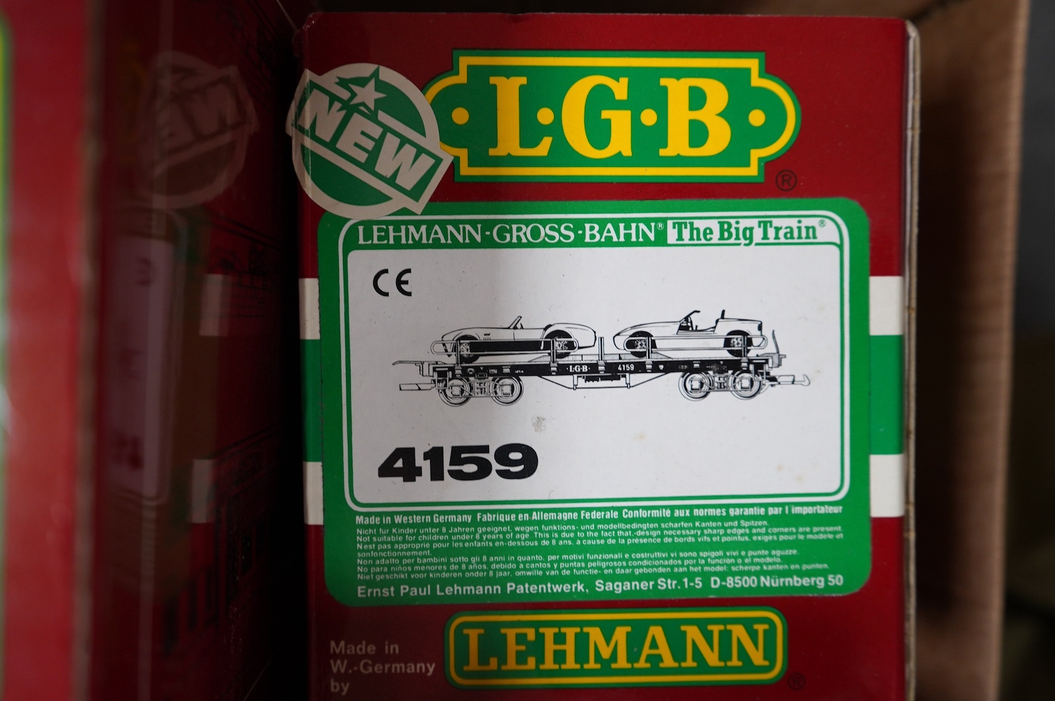 Four boxed Lehmann LGB G scale bogie rolling stock; a tanker (4080-Y 05), a car transporter (4159), And two Denver and Rio Grande Western Railway coaches (3081 and 4075). Condition - good.